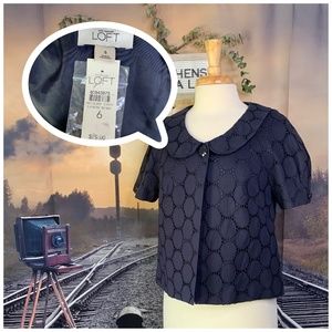 FINAL $ NEW LOFT ANN TAYLOR NAVY EYELET COVER UP